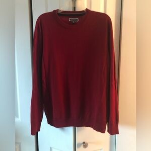 Club Room Oxblood Red Men's Crew Neck Sweater Wool Blend Vtg Size L READ